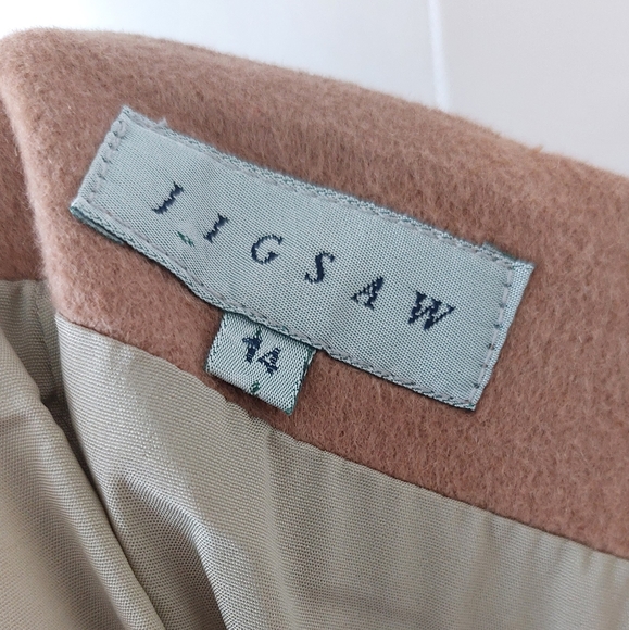 Jigsaw Pencil Skirt Wool Angora Cashmere Blend Beige Size 14 Fuzzy Midi 34"W - Picture 9 of 11